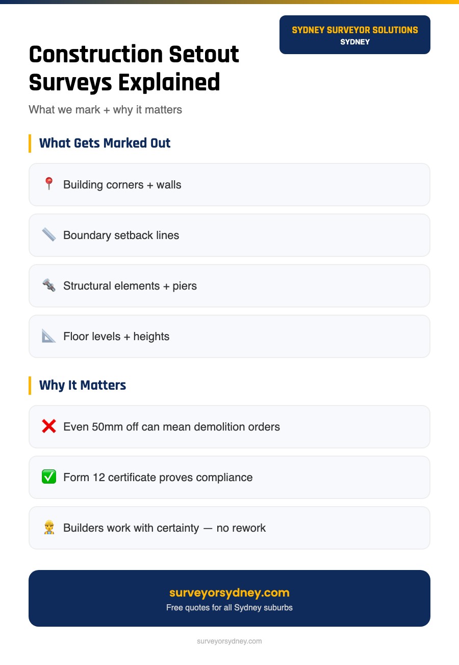 Setout and survey steps for building a granny flat in Sydney